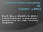 Exploring Creative Nonfiction and Personal Narrative
