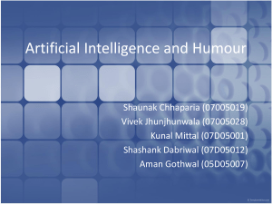 Artificial Intelligence and Humor