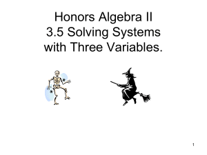 Solving Systems of Equations in 3 variables by Elimination