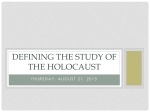 8-27-15 Lecture - Defining the Holocaust