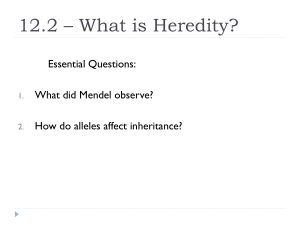 12.2 * What is Heredity?