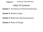 Section 1 The Nature of Chemical Reactions