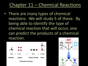 Chapter 11 * Chemical Reactions