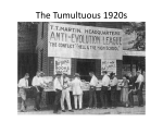 The Tumultuous 1920s - AP US History