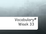 Week #33 Vocabulary Words