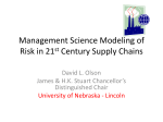 Management Science Modeling of Risk in 21st Century Supply Chains