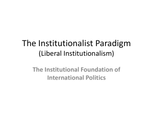 The Institutionalist Paradigm