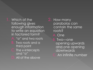 Factored Form of a Quadratic Equation