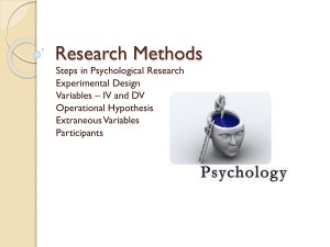 Research Methods - psych
