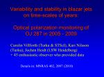 Variability and Stability in Blazar Jets on Time