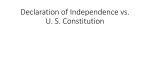 Declaration of Independence vs. U. S. Constitution