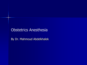 Introductory Lecture Series: The Anesthesia Machine