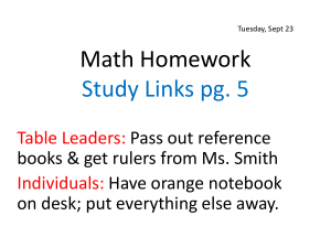 Math Homework Study Links pg.