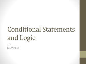 Conditional Statements and Logic