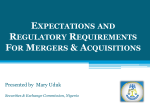 Expectations and Regulatory Requirements For Mergers