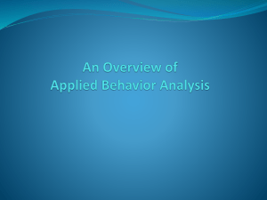 Chapter 1: Definition and Characteristics of Applied Behavior Analysis
