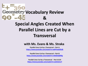 Parallel Lines Cut by Transversal Lesson PP