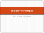 The Body Paragraphs