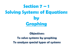 Section 7 * 1 Solving Systems of Equations by Graphing