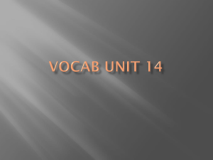 Vocab Unit 14