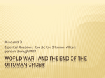 World War I and the End of the ottoman order