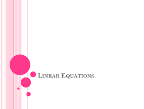 Linear Equations