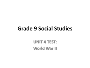 Grade 9 Social Studies UNIT 4 TEST