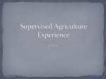 Supervised Agriculture Experience