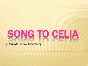 Song to Celia - Mayfield City Schools