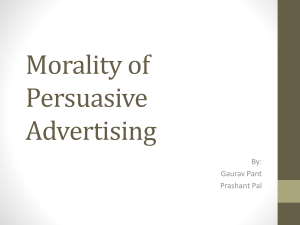 Morality of Persuasive Advertising