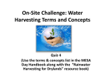 On-Site Challenge: Water Harvesting Terms and Concepts