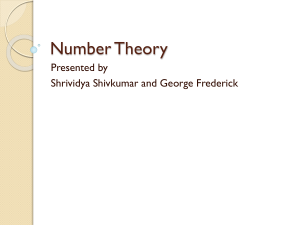 On Number theory algorithms from Srividya and George