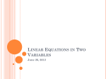 Linear Equations in Two Variables