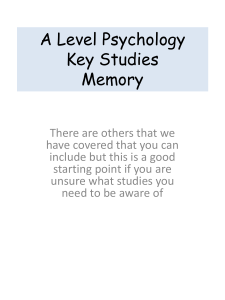 Key Studies Memory