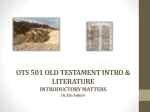 ots 501 intro to old testament