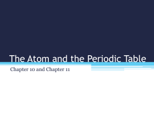 The Atom and the Periodic Table