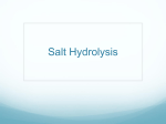 Salt Hydrolysis