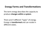 Energy Forms and Conversions