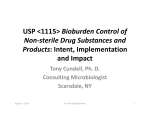Bioburden Control of Non-sterile Drug Substances and Products