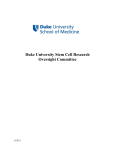 Duke University Stem Cell Research Oversight Committee