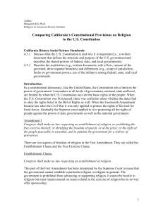 Comparing California`s Constitutional Provisions on Religion to the