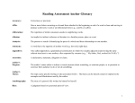 Reading Assessment Anchor Glossary