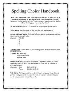 Spelling Choice Handbook