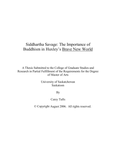 Siddhartha Savage: The Importance of Buddhism in Huxley`s Brave