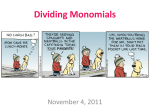 Dividing Monomials