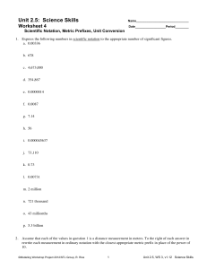 Unit 2.5: Science Skills