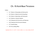 Ch. 10: Acid-Base Titrations
