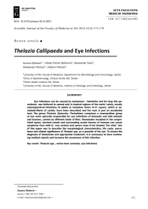 Thelazia Callipaeda and Eye Infections