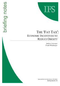 The fat tax: economic incentives to reduce obesity