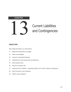 Current Liabilities and Contingencies